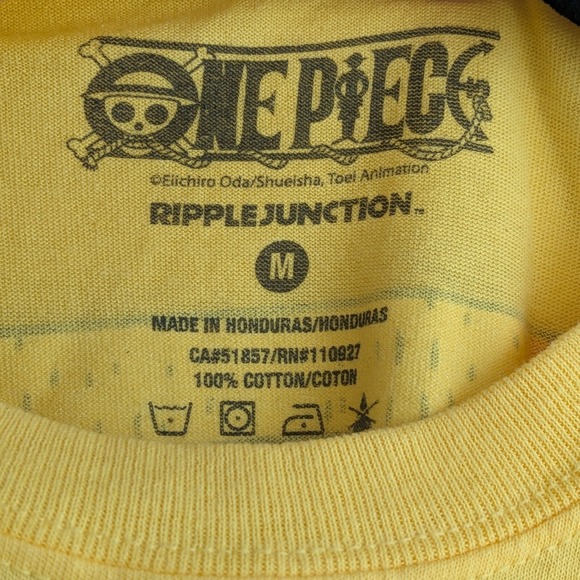 One Piece Monkey D Luffy Anime Short Sleeve Graphic T-Shirt Yellow Medium‎ - Picture 4 of 4
